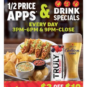 PROOF_AAG MN-Eagan_Half Price Apps & Drink Specials + $3 Off $10 Coupon_Flyer_5.5x8.5