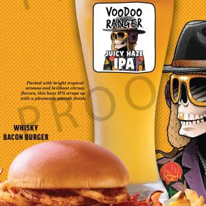 AAG_MTN+SCA+SW_Voodoo Ranger Juicy Haze IPA_Whisky Bacon Burger_Blade Sign_18X33