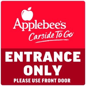 Carside To Go Entrance Only Sign - 24x24 + PLEASE USE FRONT DOOR