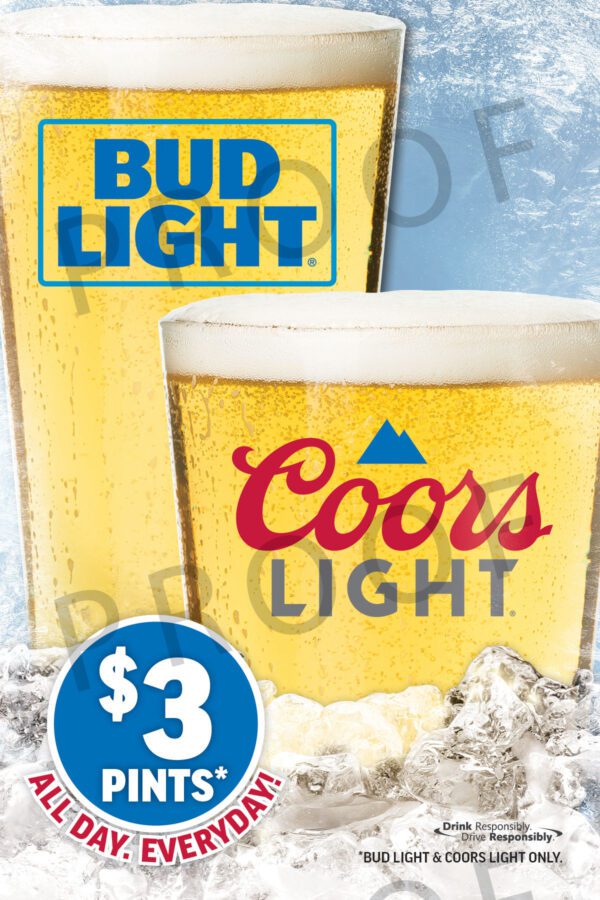 Bud Light + Coors Light + Salty Crew Table Tent