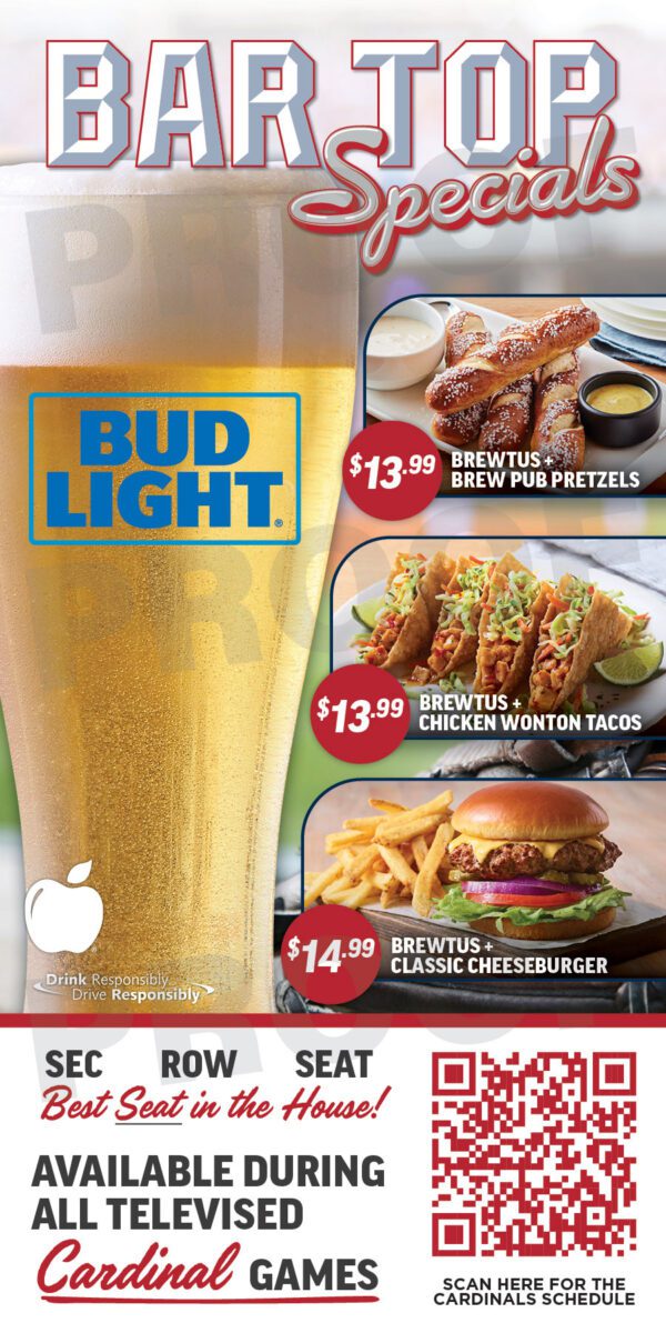 Bar Top Specials Baseball Ticket